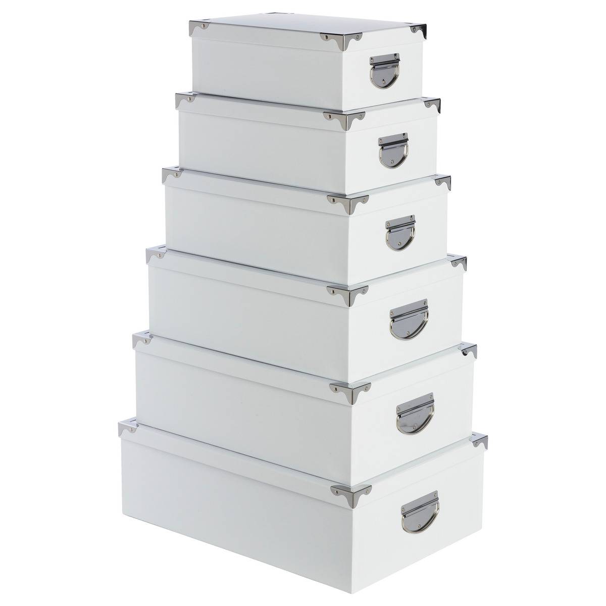 Lot de 6 boîtes de rangement en métal BOX' blanc, 5FIVE SIMPLY SMART