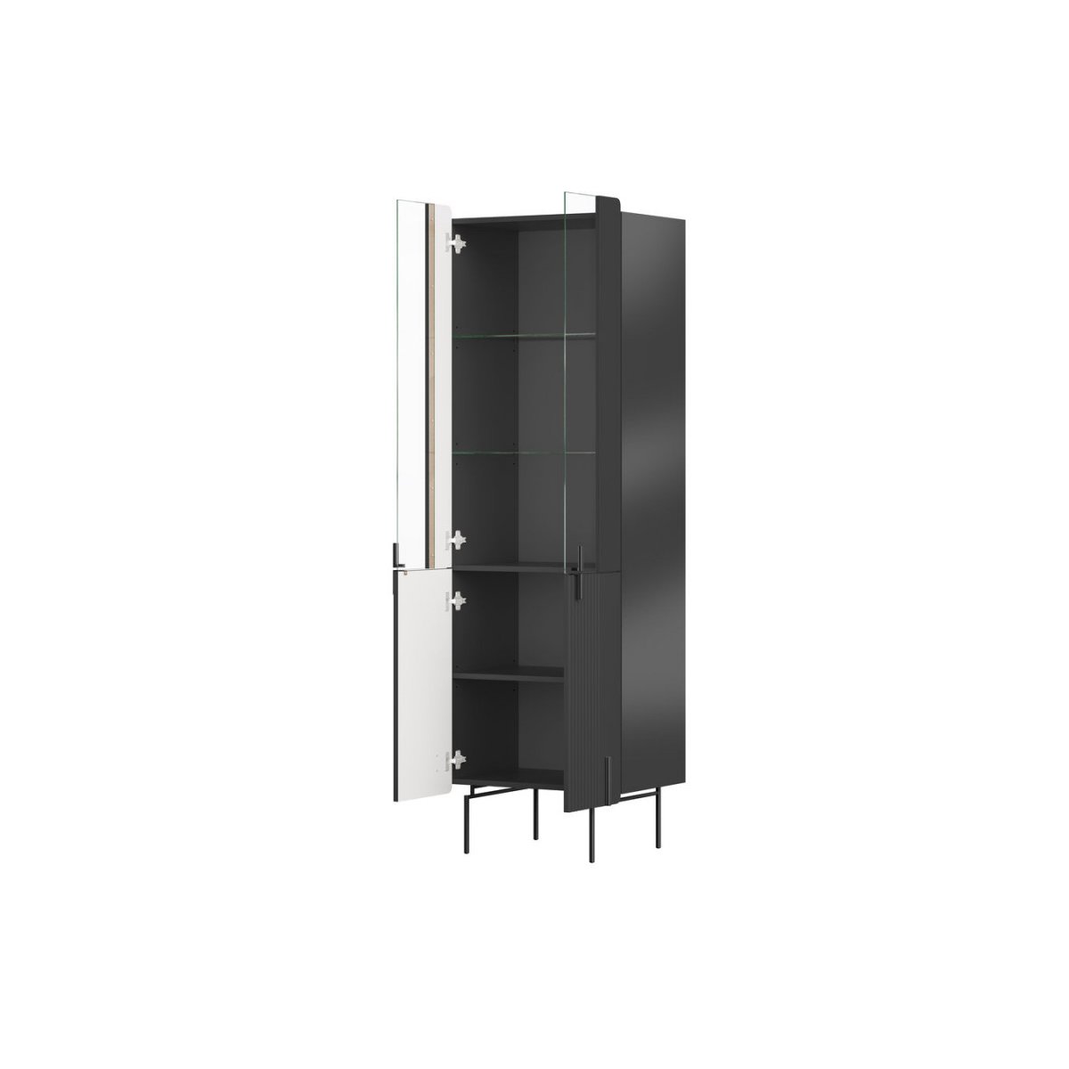 Vitrine 60 cm 2 portes, MATHILDE noir, BOBOCHIC