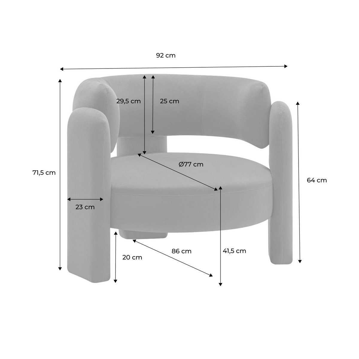 Fauteuil tripode en velours  MELLOW moutarde, SWEEEK