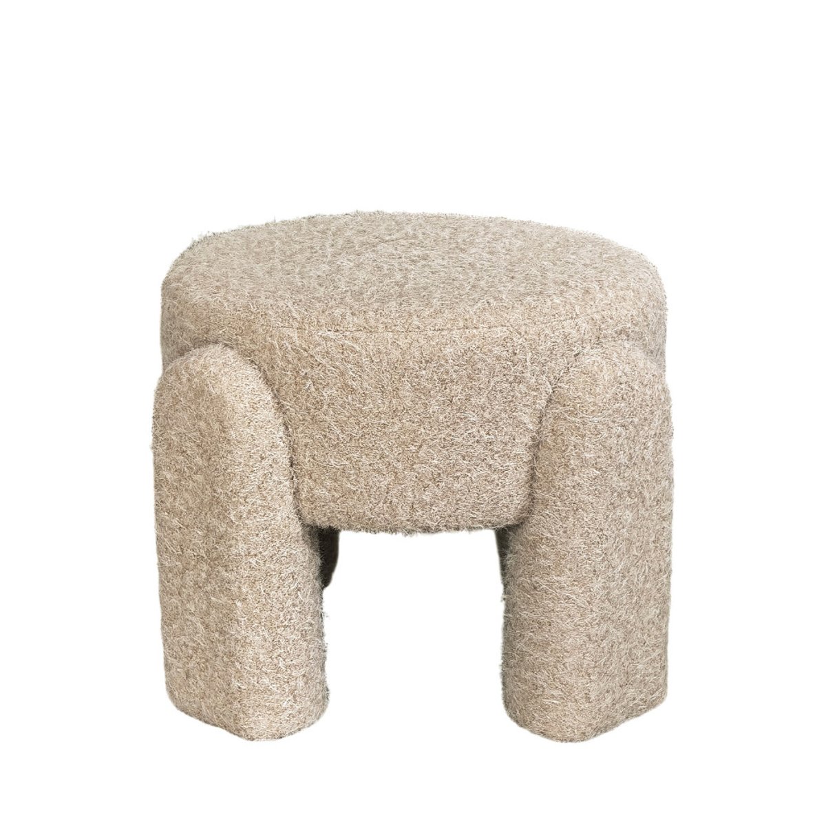 Pouf rond en tissu 45cm- NOLAN beige, DRAWER