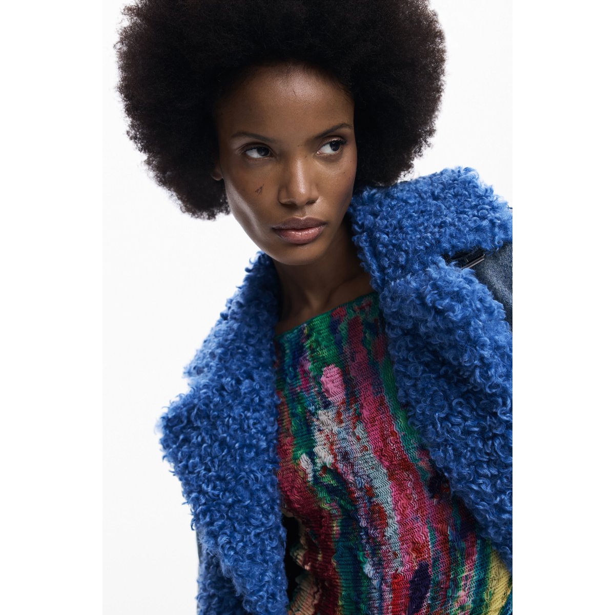 Sudadera manche large lettering bleu, DESIGUAL