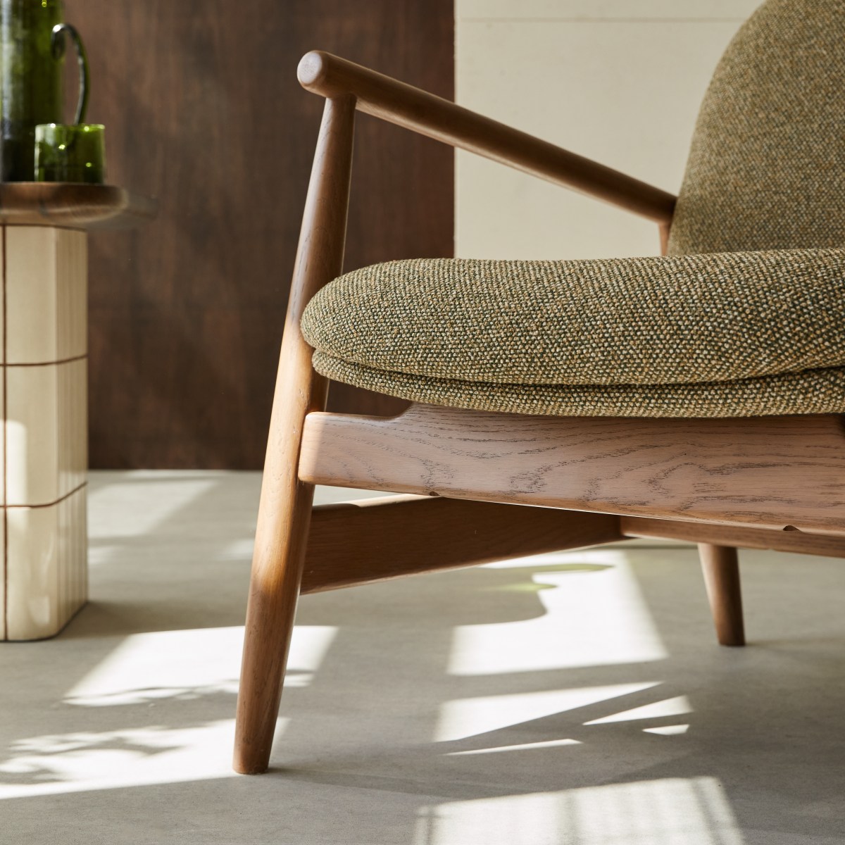 Fauteuil en Tissu massif, ELIO vert, TIKAMOON