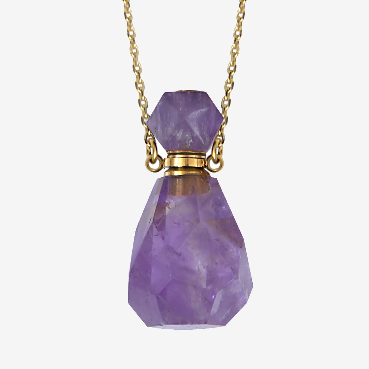 Collier doré quartz fumé - elixir améthyste violet, CAROLINE NAJMAN