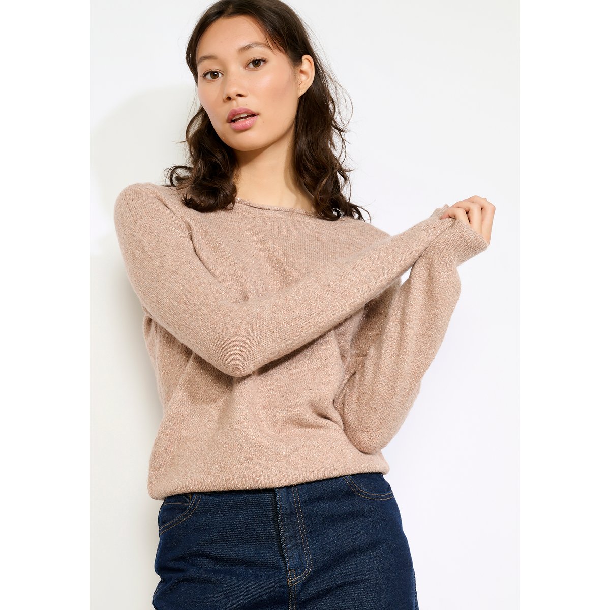 Pull scintillant taupe, LOLALIZA