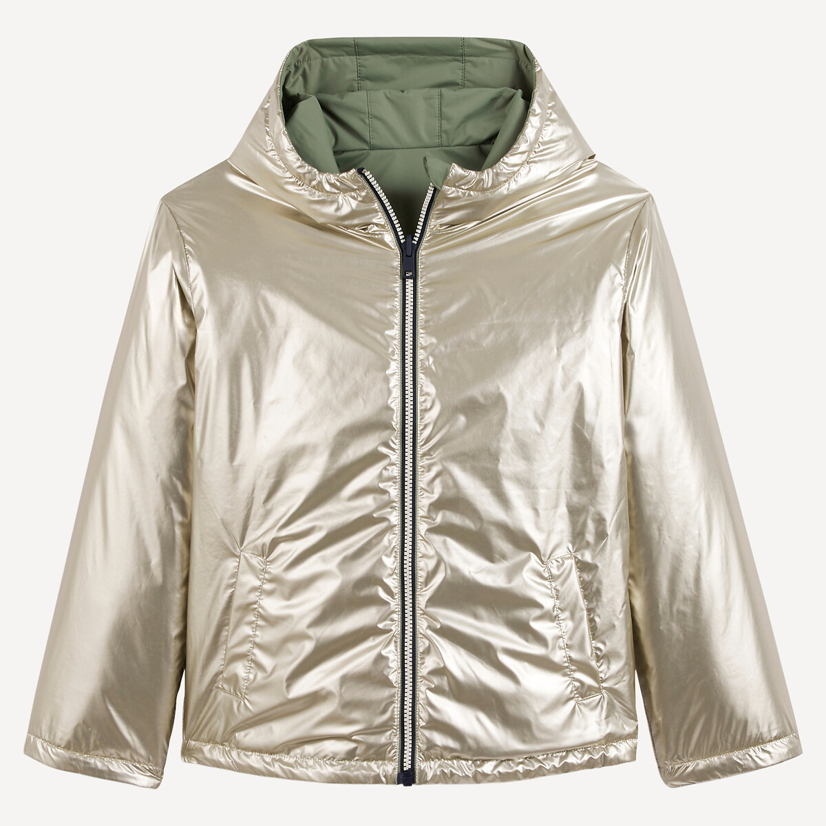 Reversible Hooded Windbreaker khaki/gold, LA REDOUTE COLLECTIONS