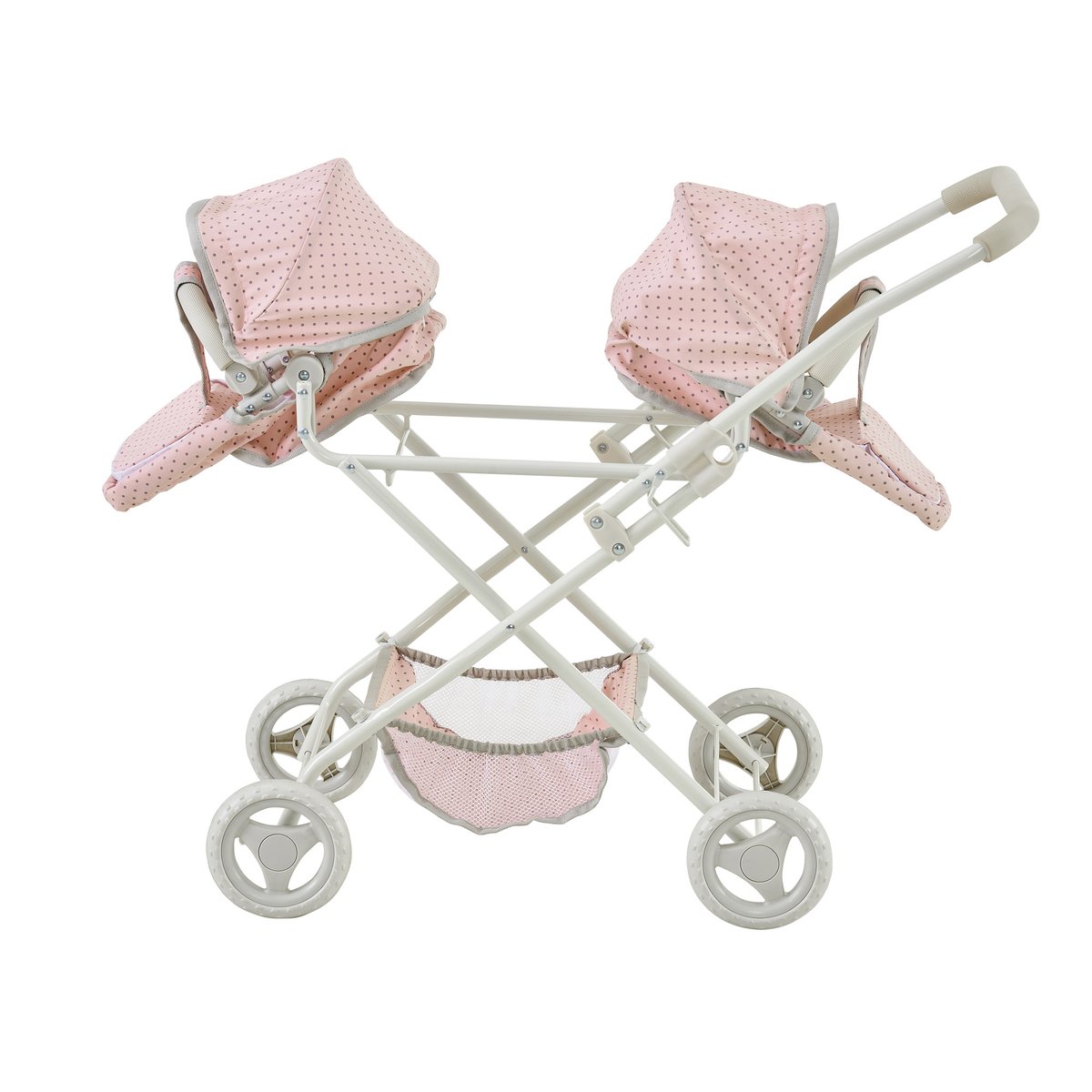 Poussette double poupée 2-en-1, Rose rose, TEAMSON KIDS