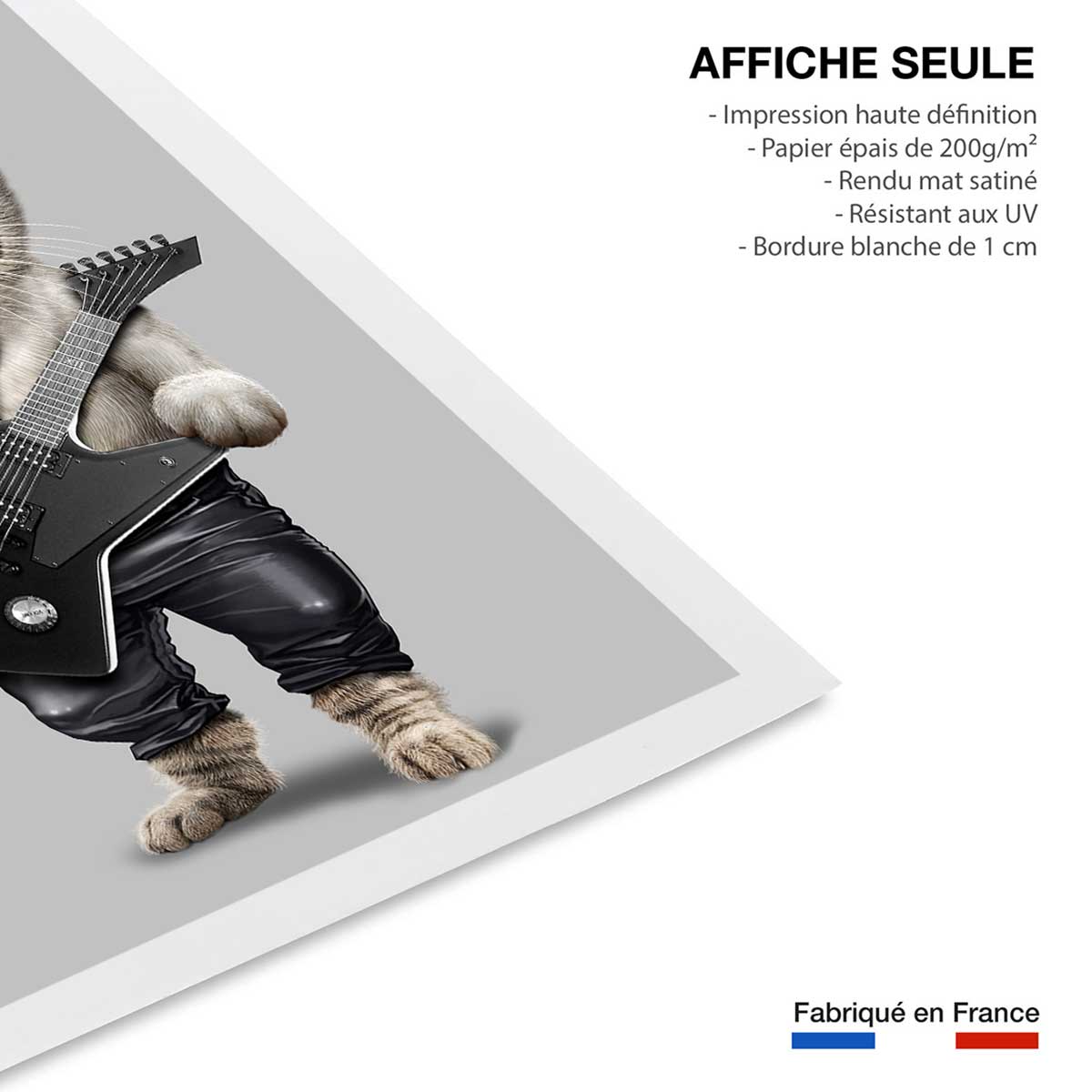 Affiche enfant chat en métal lourd affiche seule, HEXOA