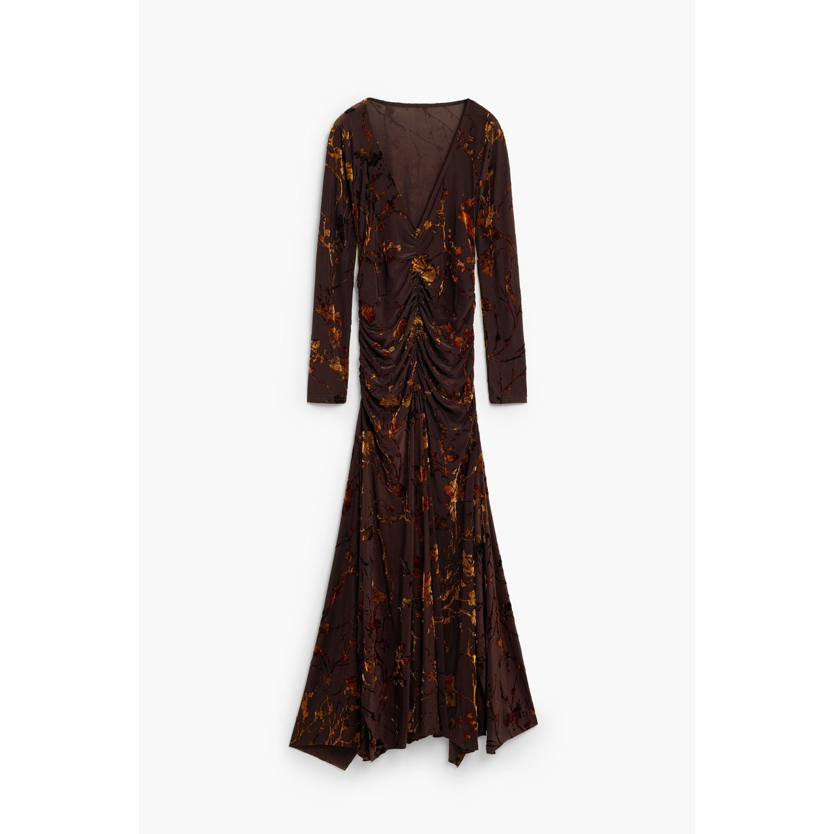 robe midi en maille marron, DESIGUAL