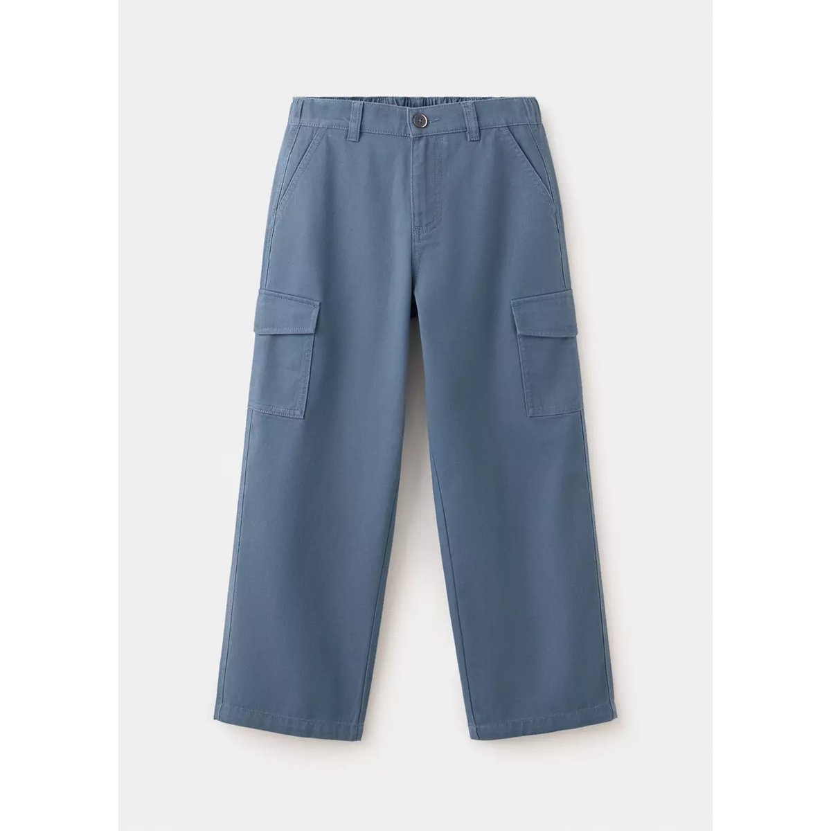 Pantalon cargo coton regular-fit bleu, MANGO KIDS