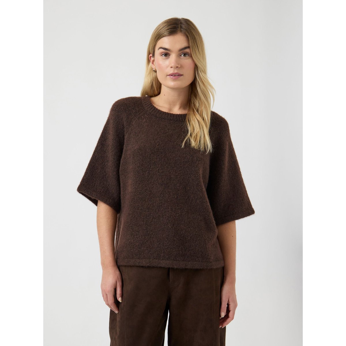 Top En Maille chocolate brown, YAS