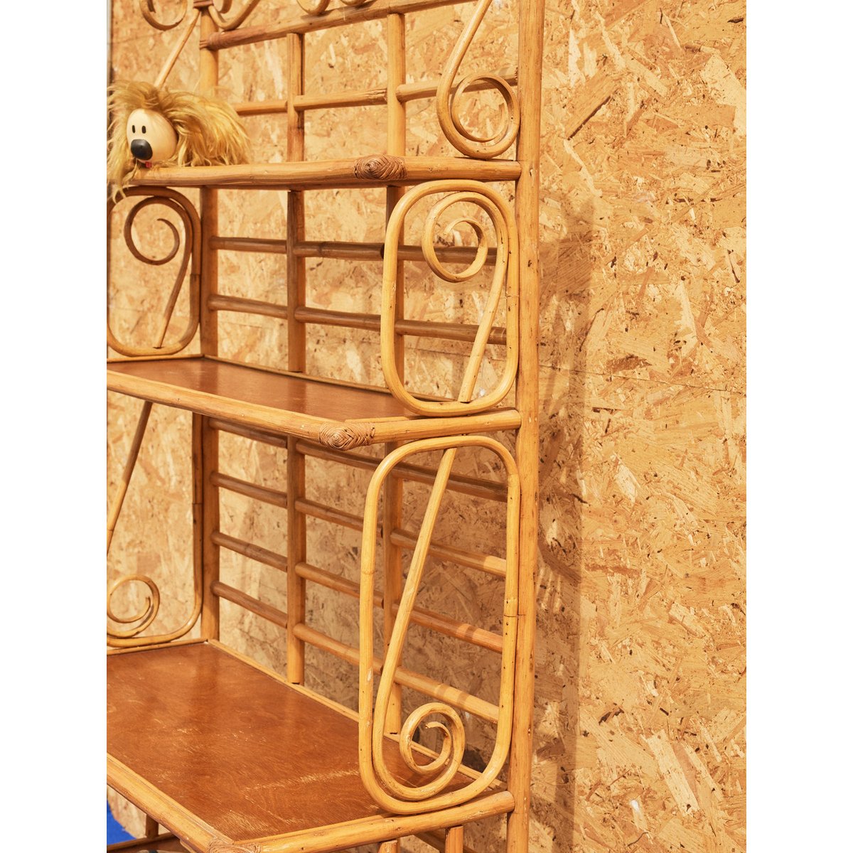 Grande étagère en rotin Gaëlle N°897 - Bon état bois clair, DEBONGOUT