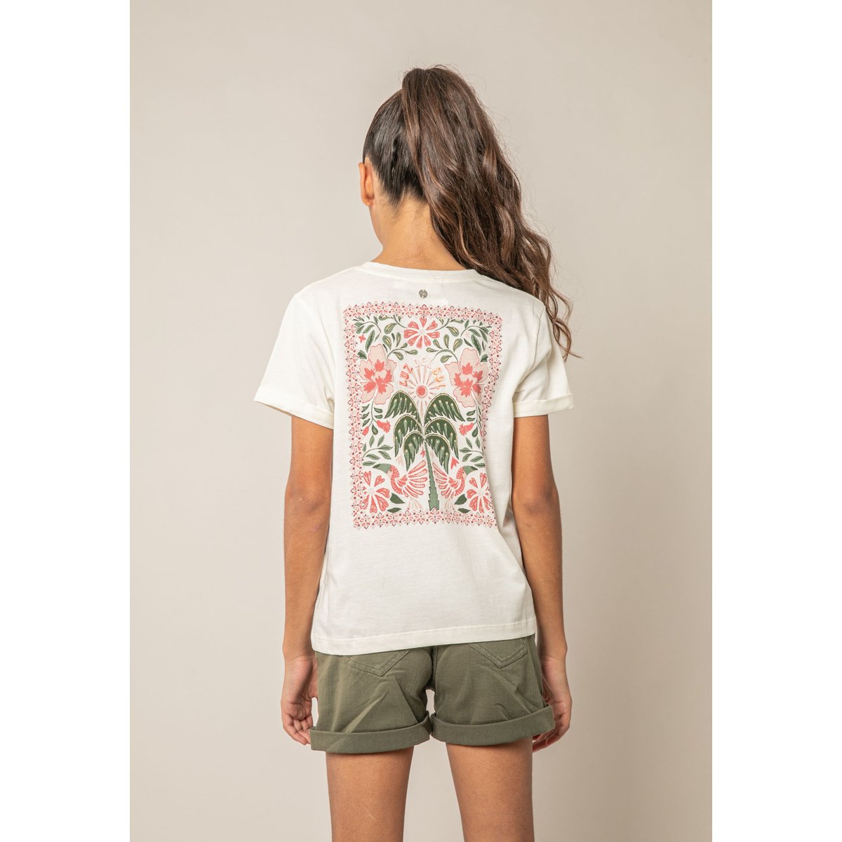 T-shirt fille en coton LUZIA ivory, DEELUXE