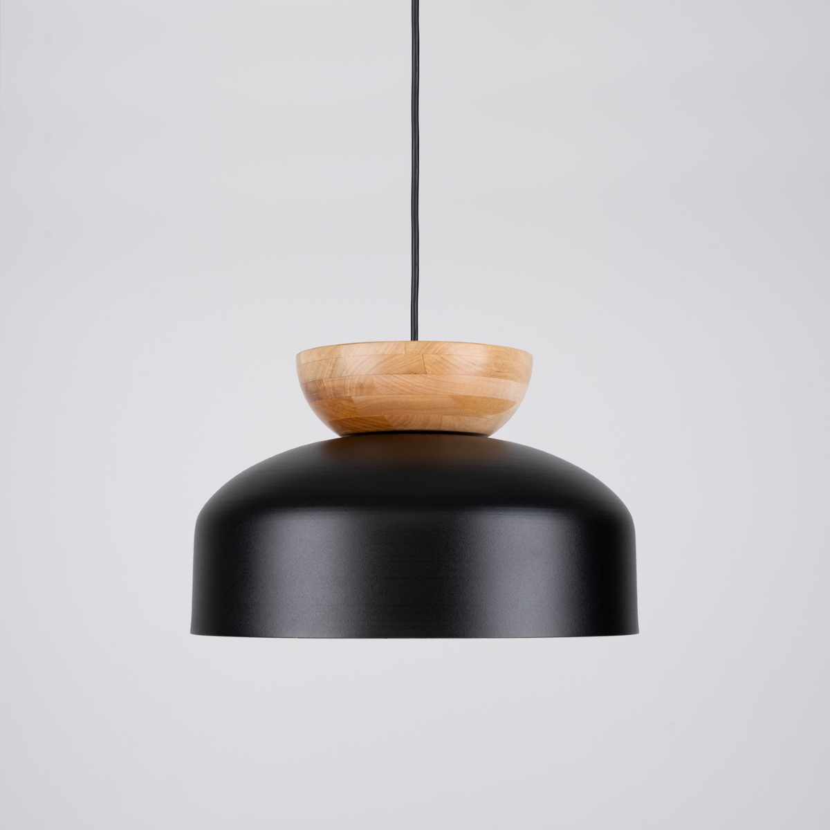 Suspension Bois Noir/Bois Naturel E27 1 Marion noir, EDEN