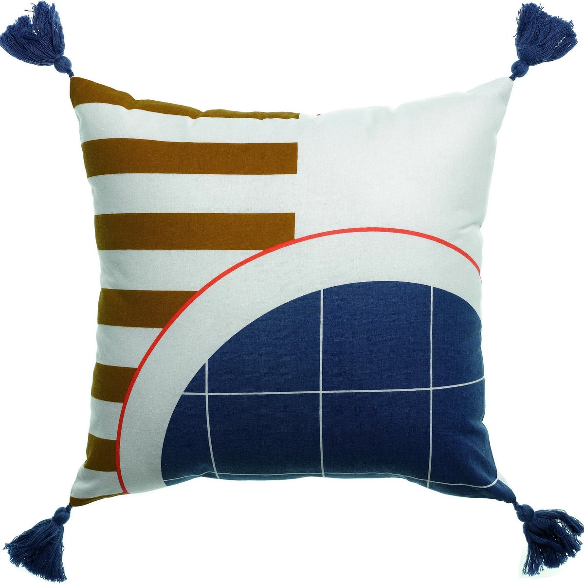 Coussin déco 40x40 cm Coton Saphir blanc, EDEN