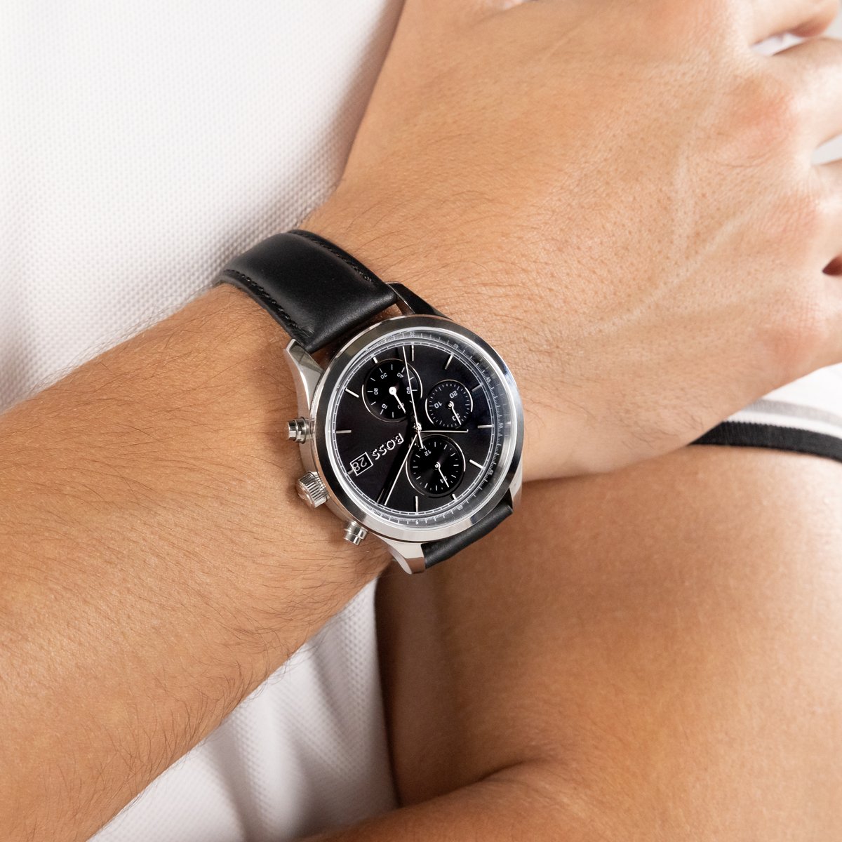 Montre Analogique  STRATUS argenté noir noir, BOSS