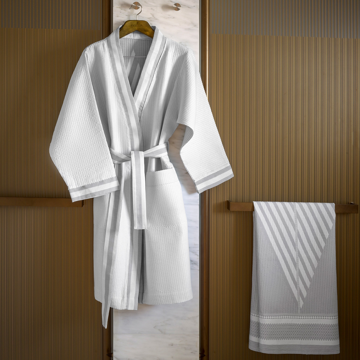 Peignoir 375 g/m², BATH CLUB gris minéral, LE JACQUARD FRANCAIS
