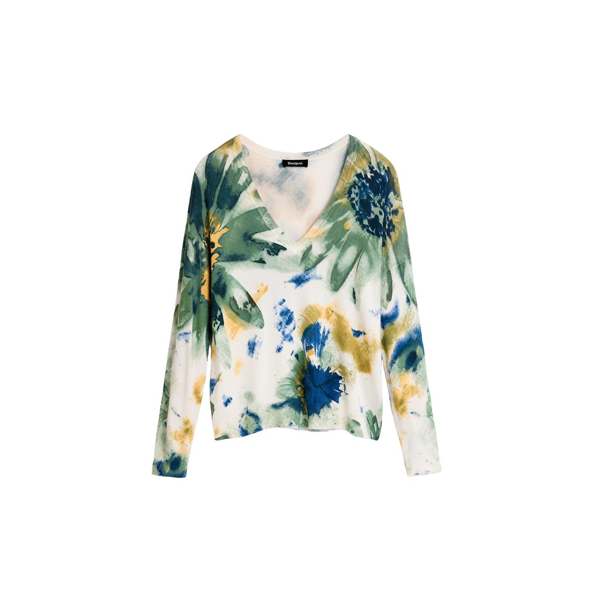 Pull fin imprimé blanc, DESIGUAL