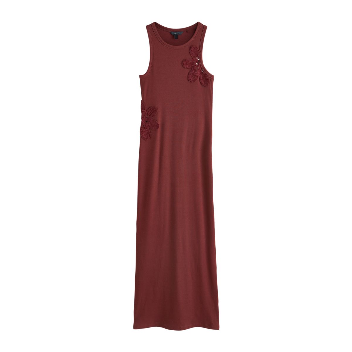 Robe longue côtelée à dos nageur rouge, NEXT