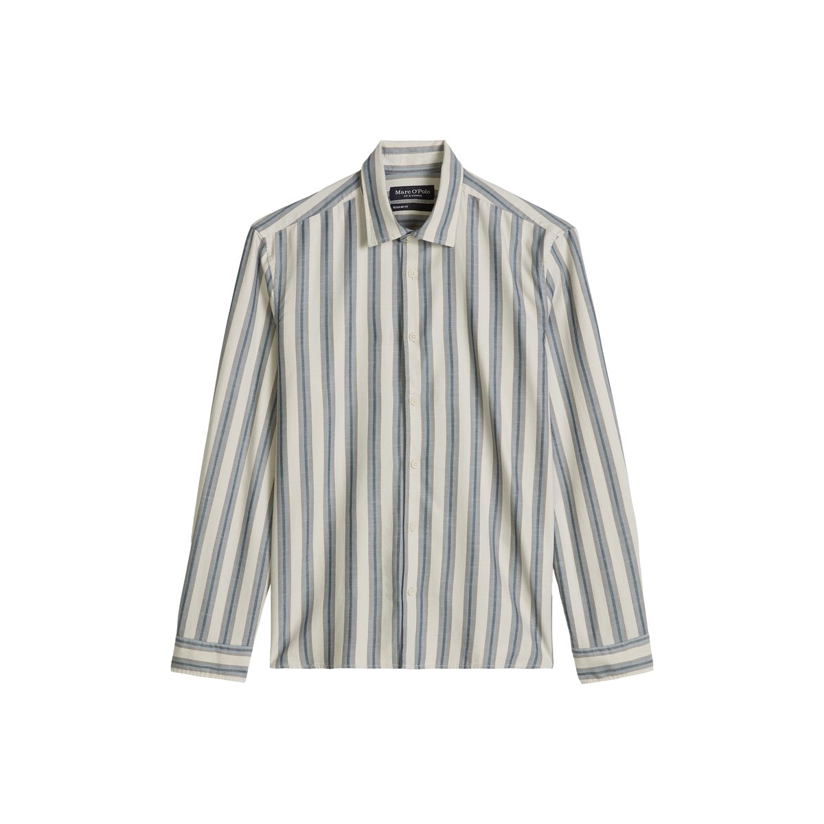 Chemise en sergé, coupe classique en coton biologique et lyocell blanc/bleu, MARC O'POLO