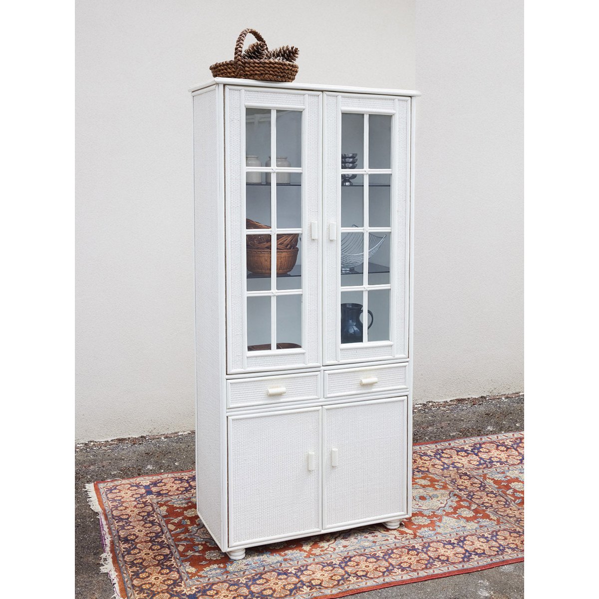 Vaisselier en rotin blanc Maximilien N°393 - Bon état blanc, DEBONGOUT