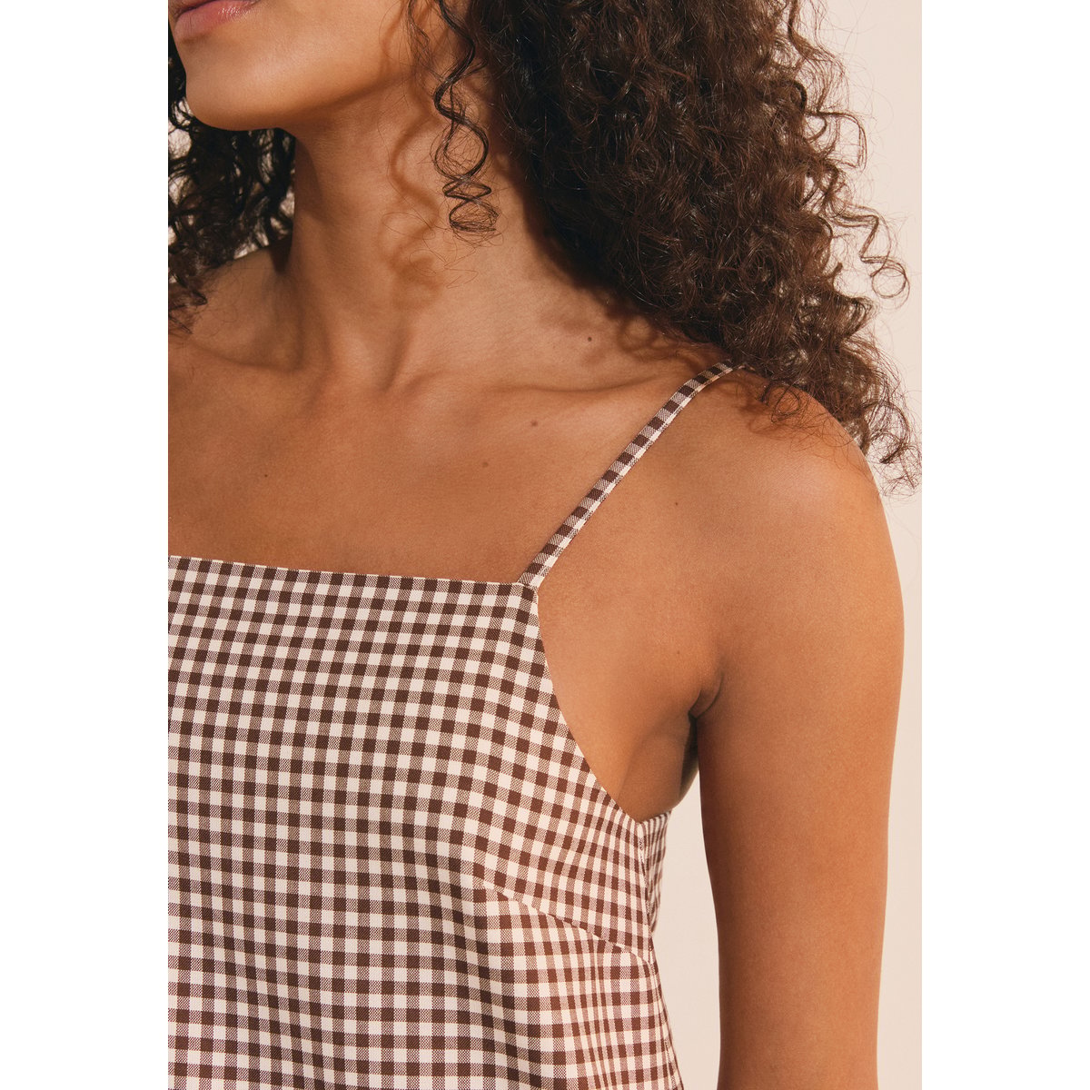 Robe courte à carreaux A PARAMY CRX chocolat, ETAM