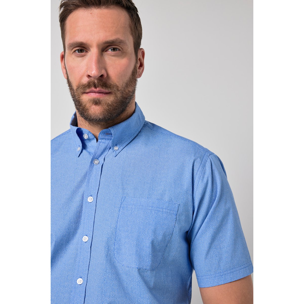 Chemise imprimé all-over bleu azur, JP1880