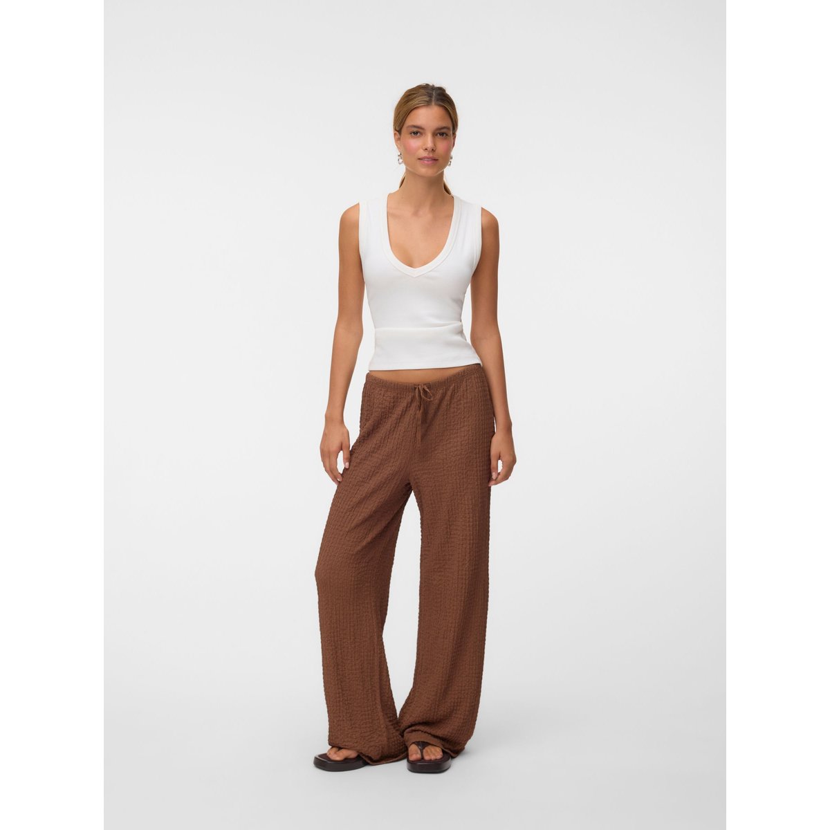 Pantalon À Jambe Large marron - cocoa brown 1, VERO MODA
