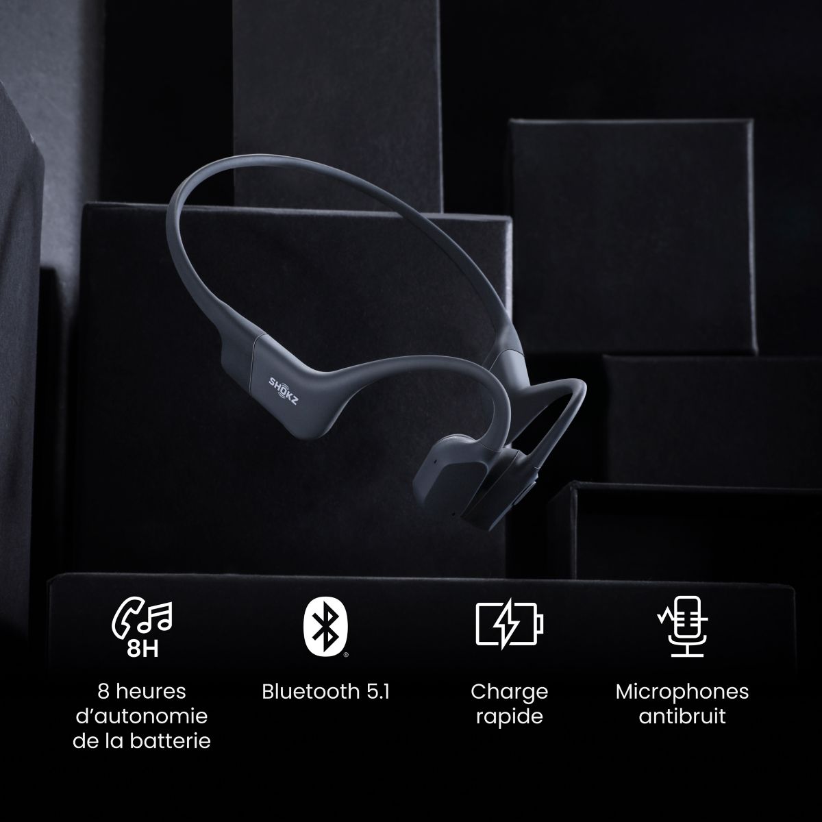 Casque OpenRun USB-C Noir noir, SHOKZ