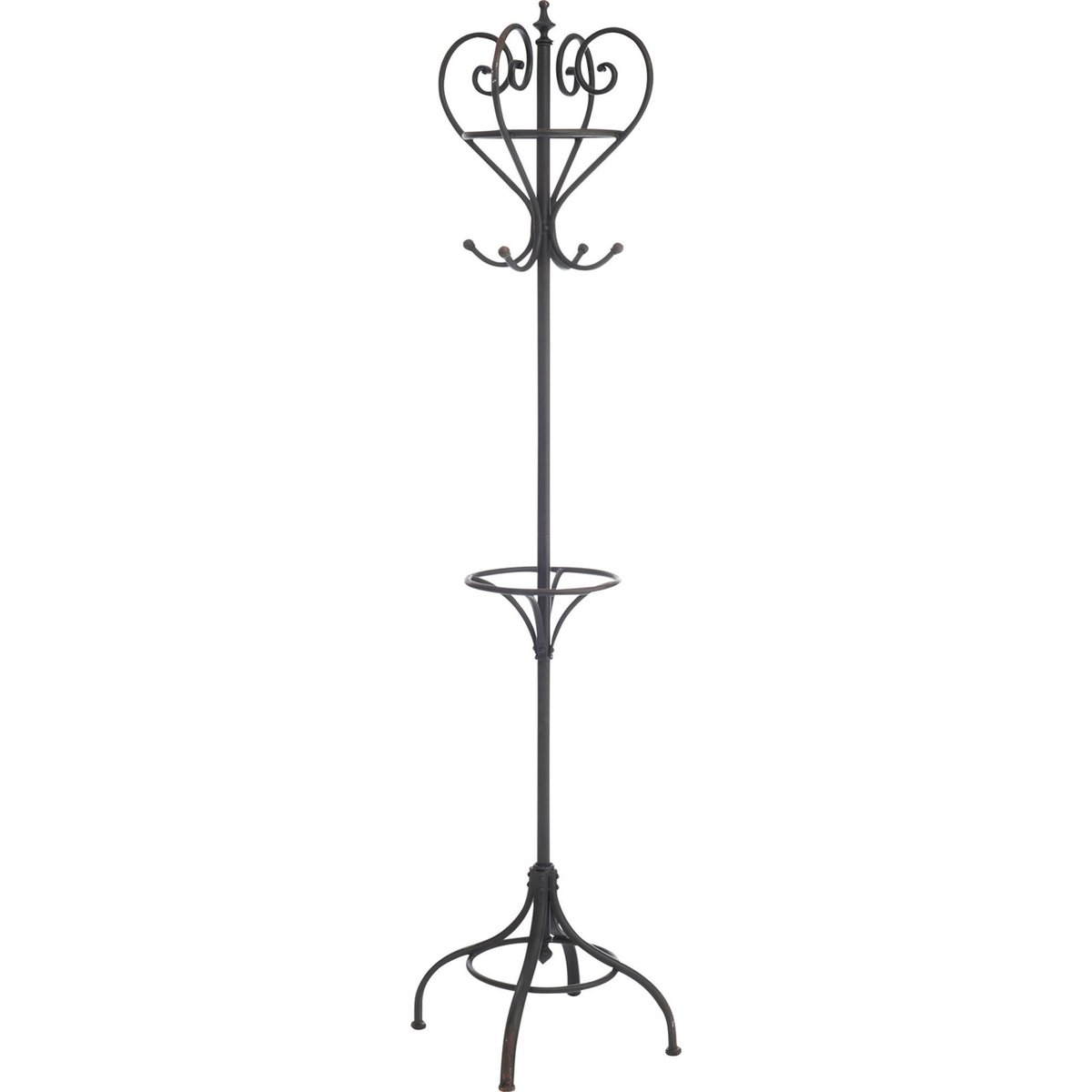 Porte manteau sur pied rond en métal noir métal élégant, RECOLLECTION