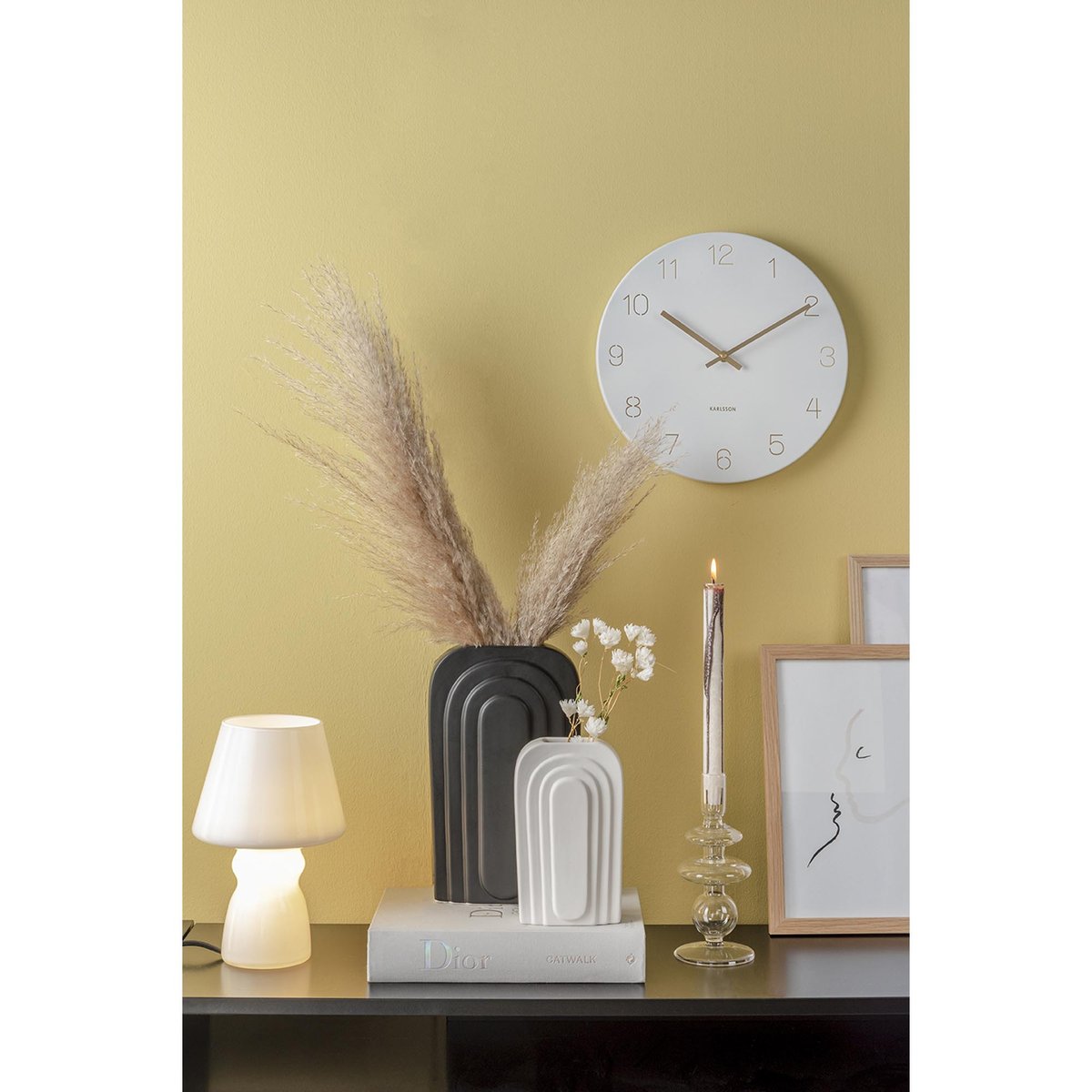 Horloge Murale Acier CHARM blanc, KARLSSON