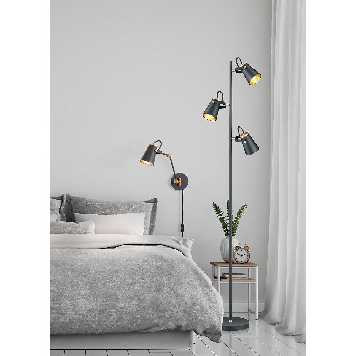 Candeeiro de pé Edward, TRIO Lighting preto , TRIO LIGHTING