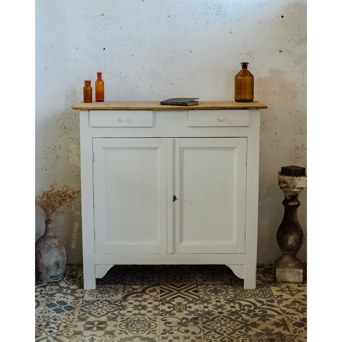 Buffet en bois blanc Gilbert N°1655 - Bon état blanc, DEBONGOUT