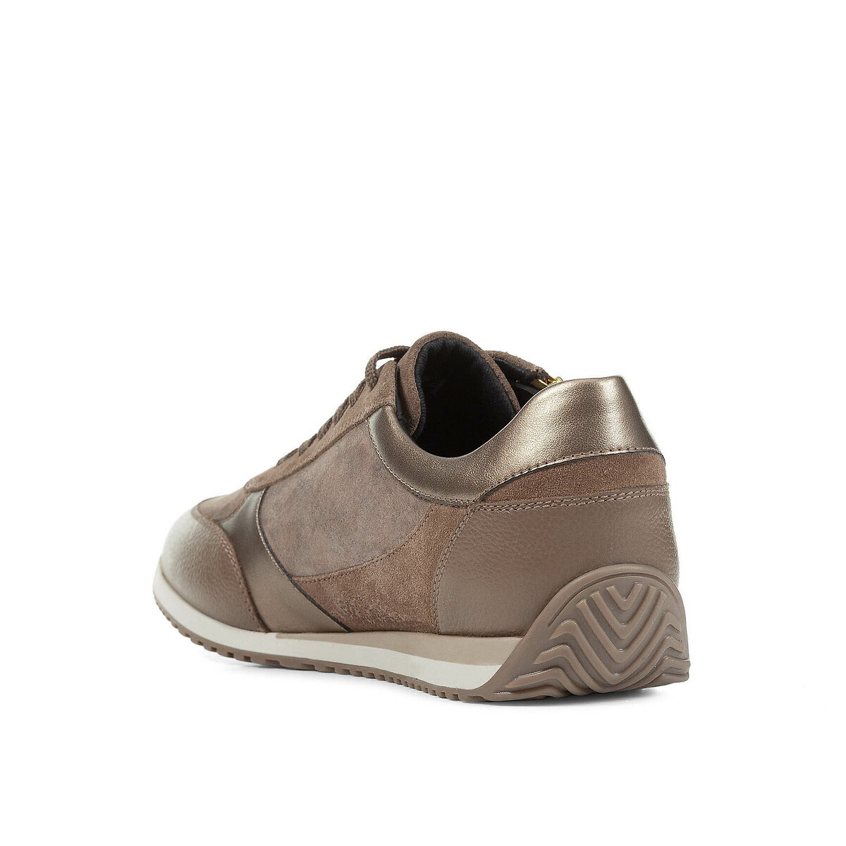 Baskets respirantes zippées et à lacets Calithe taupe, GEOX