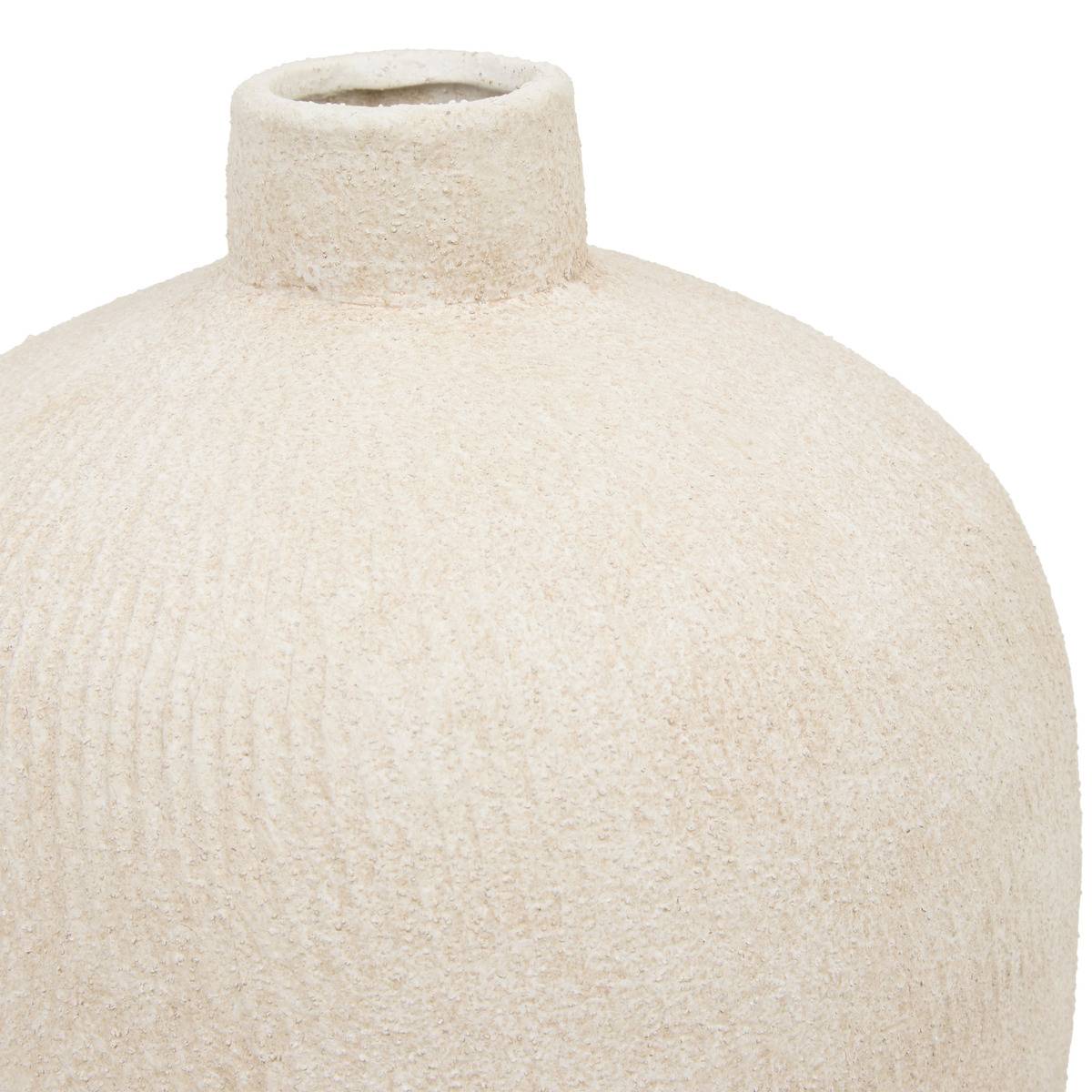 Vase amphore strié en grès ROMIA beige, ATMOSPHERA