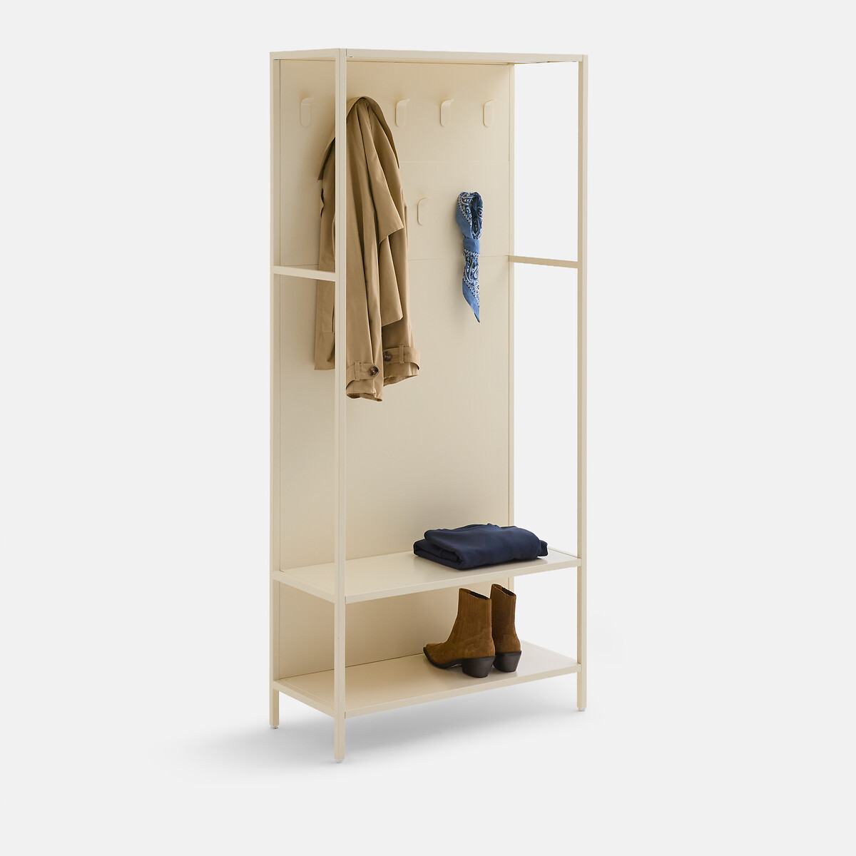 Melora Steel Metal Locker with Hooks, Width 80cm pebbles, LA REDOUTE INTERIEURS