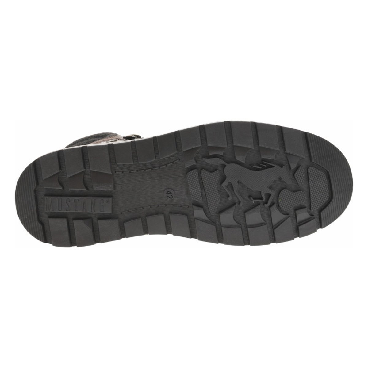 Bottines cognac à talon plat pourvues d'une fermeture zippée et de lacets cognac, MUSTANG