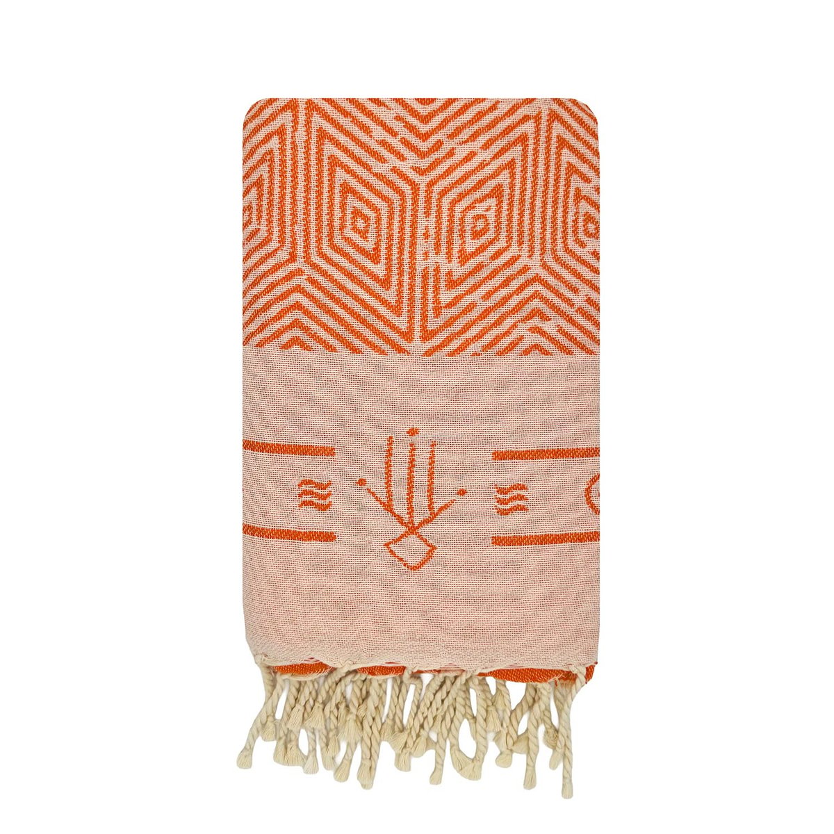 Fouta de plage réversible en coton recyclé 1x2 m Tenerife REVA COLLECTION orange, SEVIRA KIDS