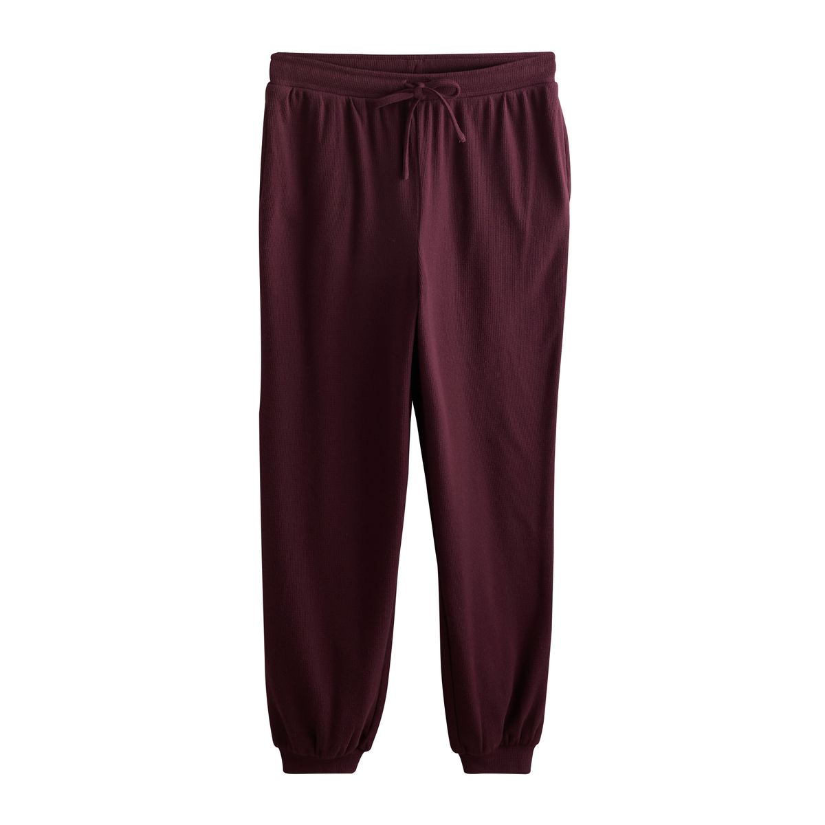 Pyjama confortable gaufré à col boutonné rouge bordeaux, NEXT