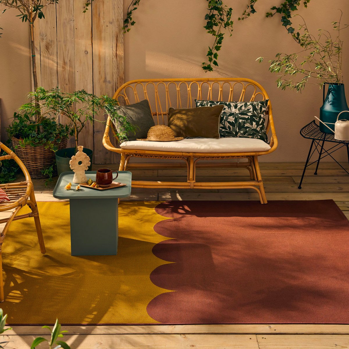 Tapis extérieur moderne bicolore RIVIERA marron, NAZAR RUGS