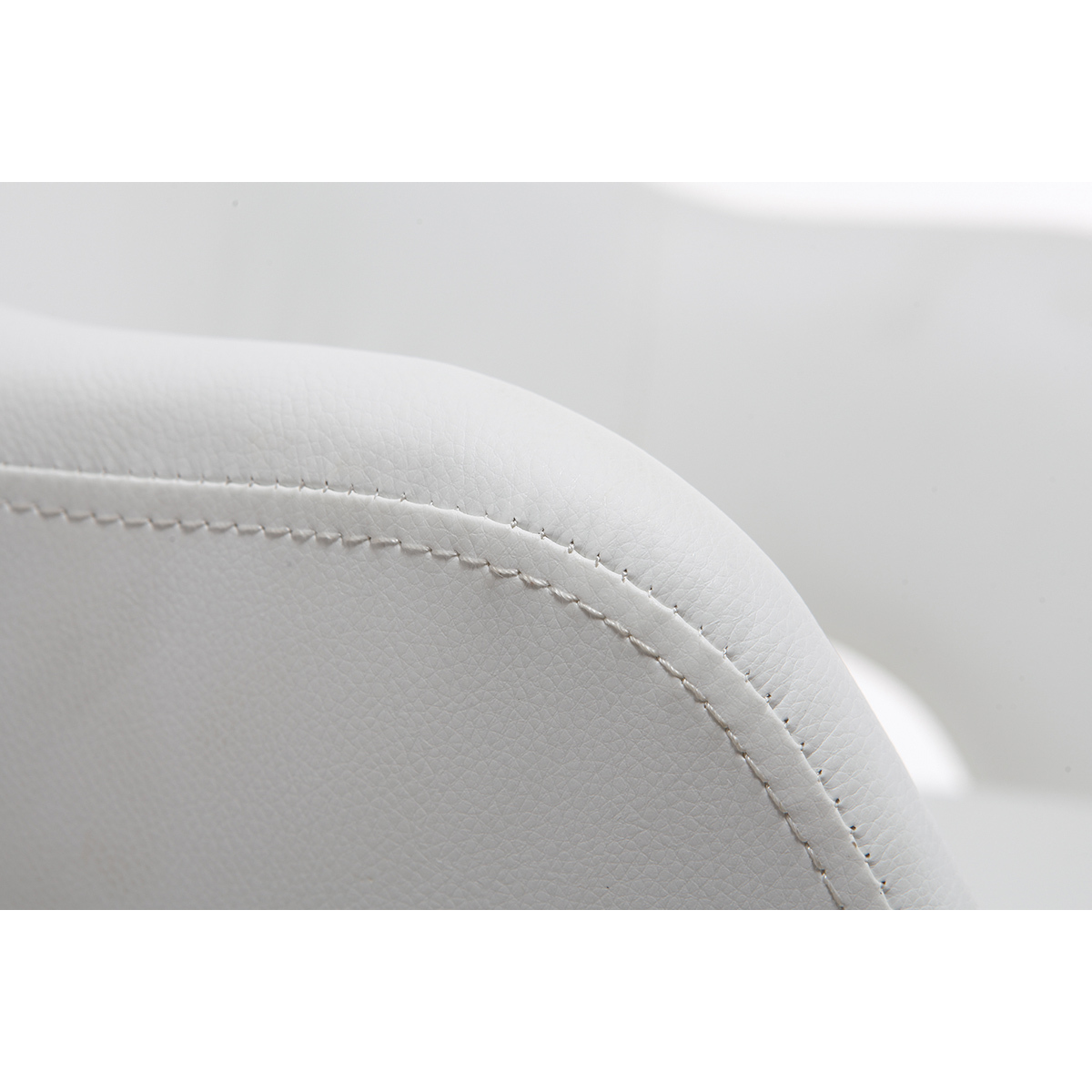 Chaise de bureau à roulettes design blanc et acier chromé JESSY blanc, MILIBOO