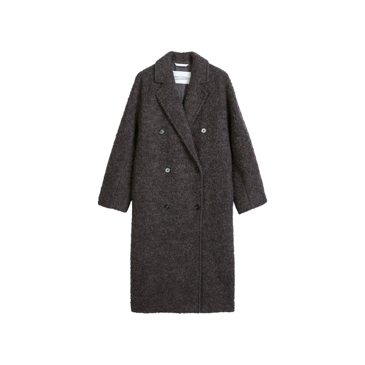Manteau bouclé style décontracté en mélange de laine marron, MARC O'POLO
