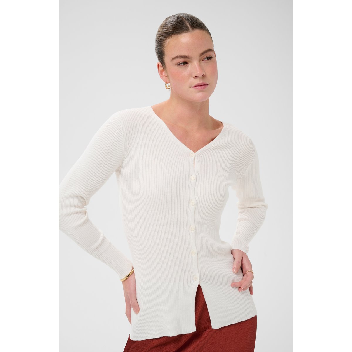 Cardigan à tricot blanc chalk, KAFFE