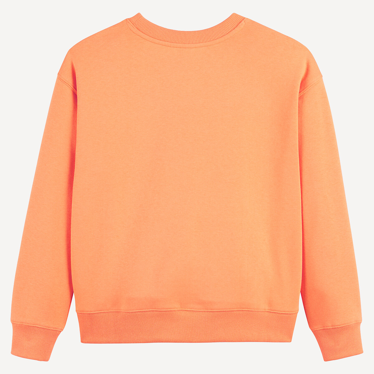 Felpa oversize girocollo, con scritta stampato davanti arancione, LA REDOUTE COLLECTIONS