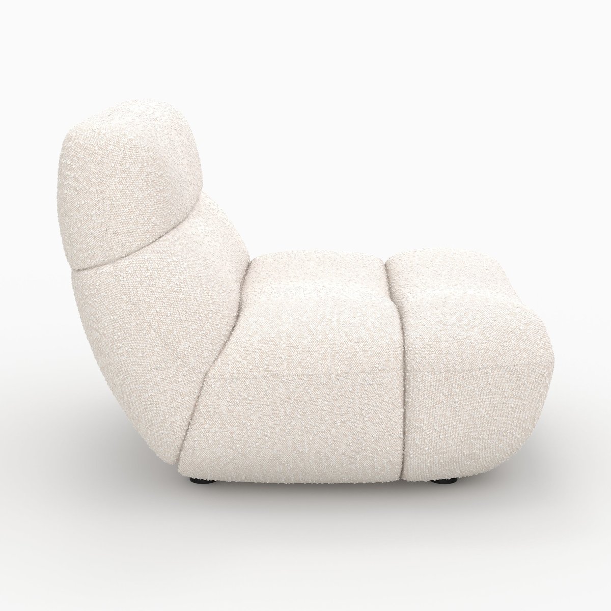 Fauteuil en tissu bouclé - TEDDY blanc, MAISON PAVANE