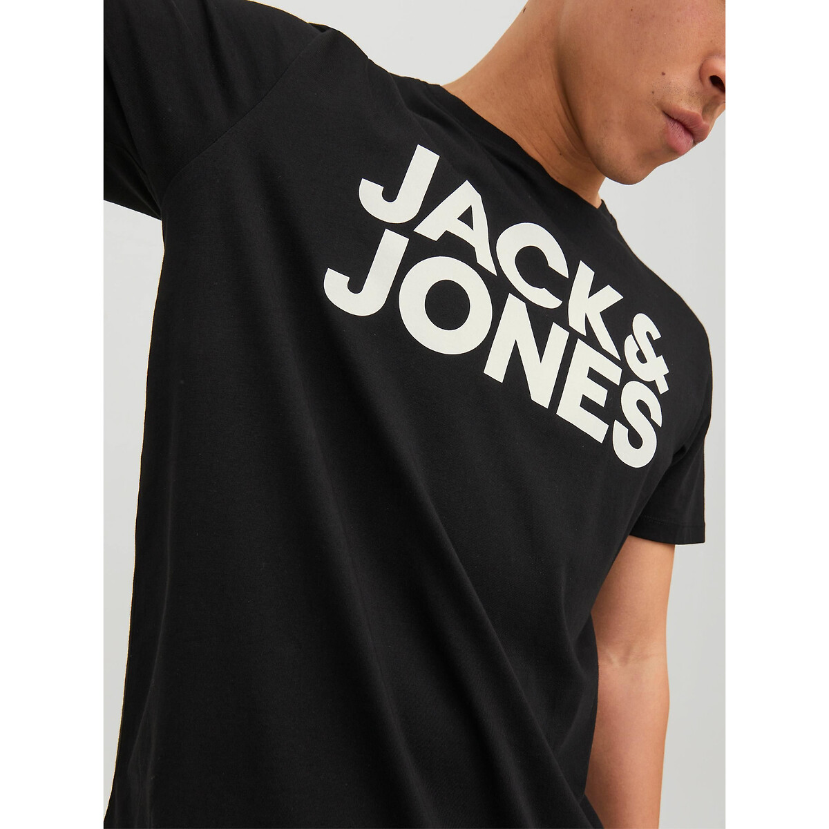T-Shirt mit rundem Ausschnitt schwarz, JACK & JONES