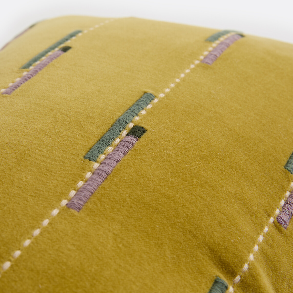 Housse de coussin rectangulaire, en velours de coton brodé, JANAE multicolore, LA REDOUTE INTERIEURS