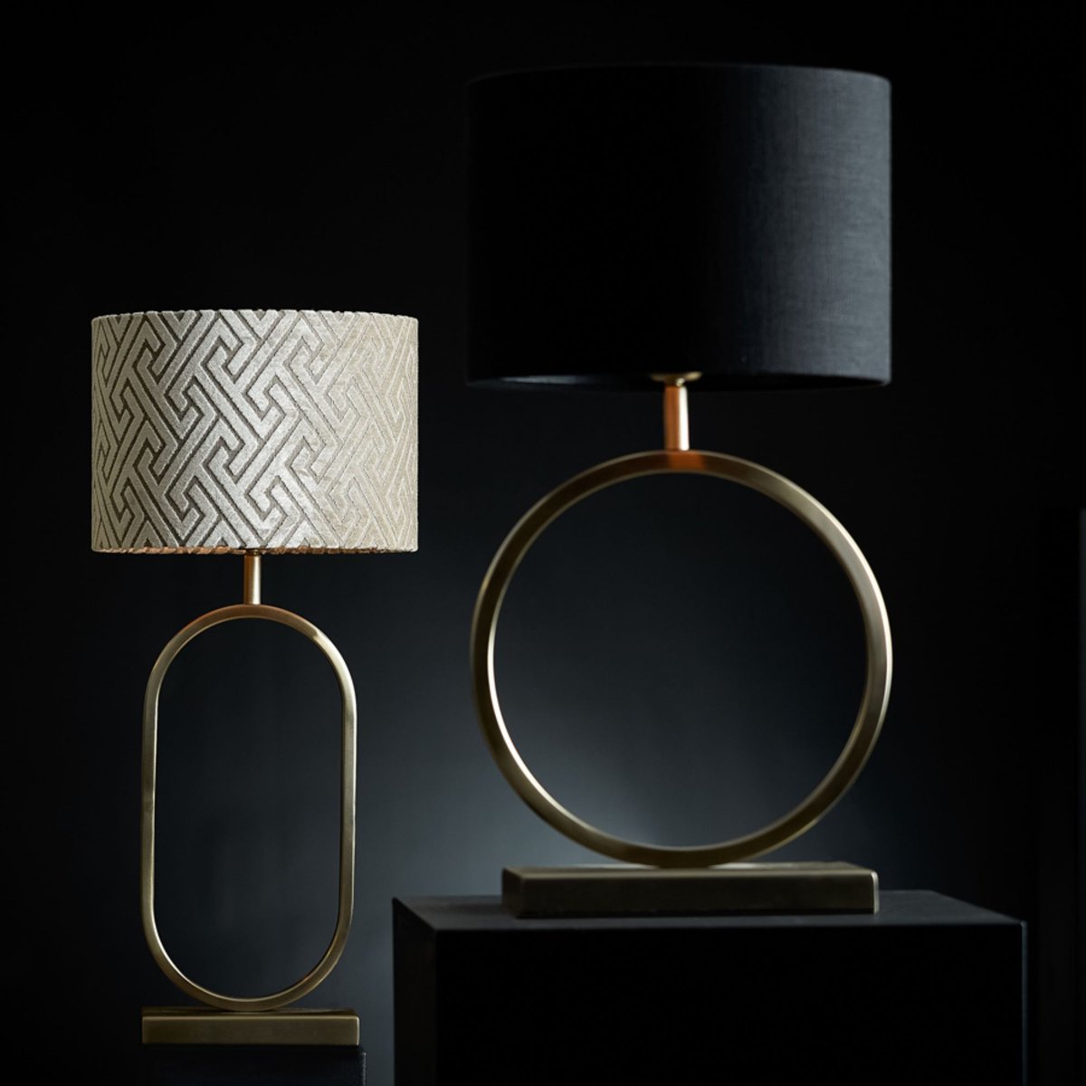 Abat-Jour Textiles LIVIGNO noir, LIGHT & LIVING