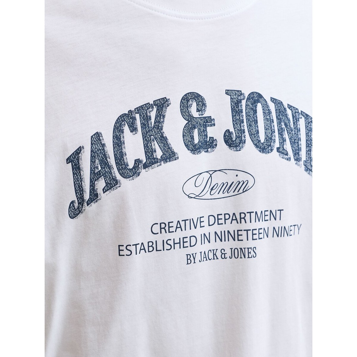 T-shirt manches courtes, col rond, logo, DENVER blanc, JACK & JONES