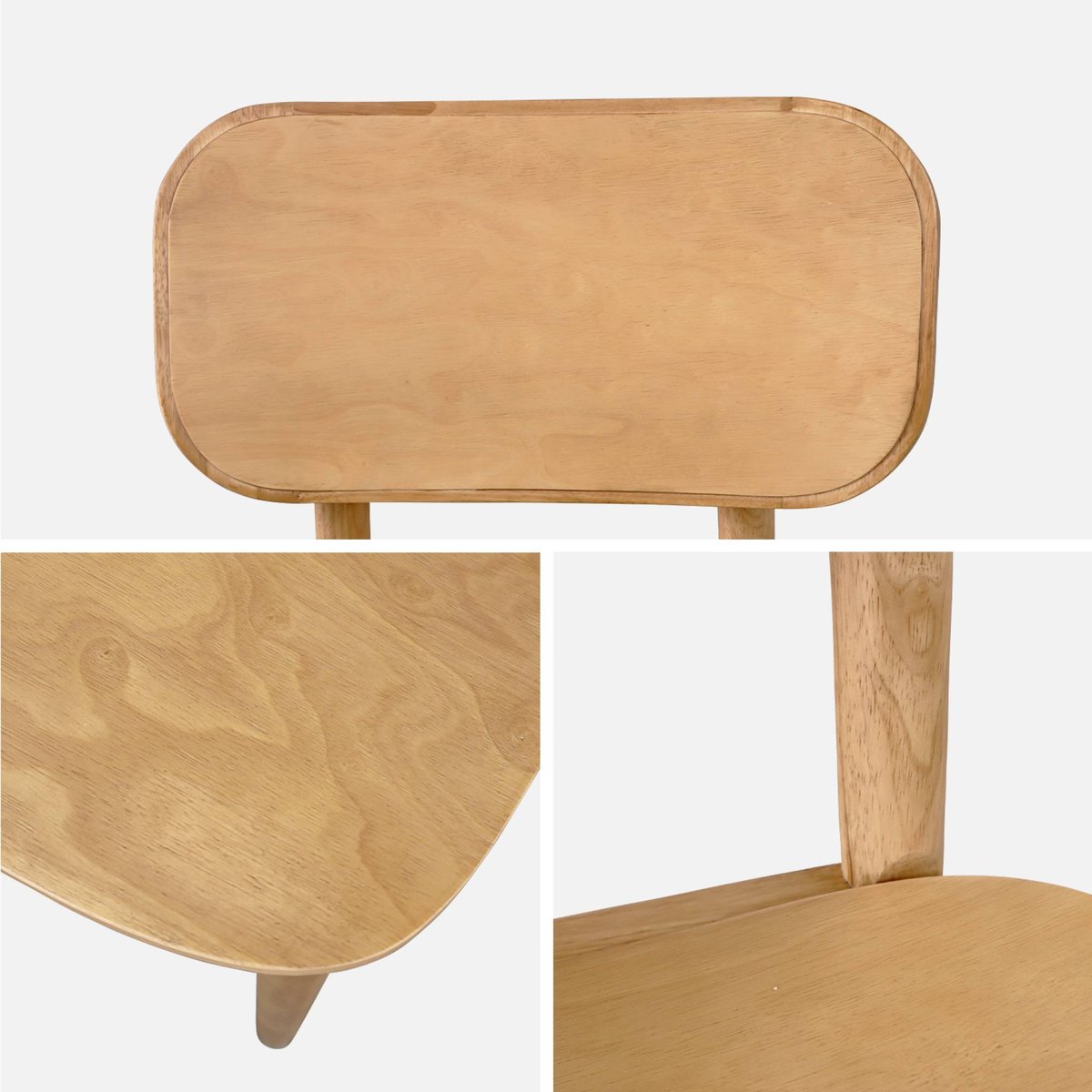 Chaise vintage bois d'hévéa (lot de 2) OLYMPIE naturel, SWEEEK