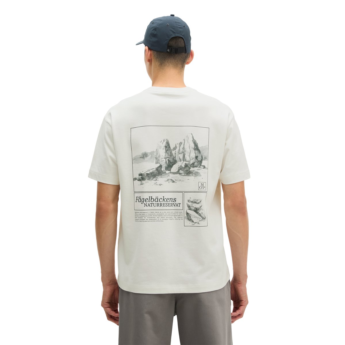 T-shirt regular avec un grand imprimé au dos blanc, MARC O'POLO